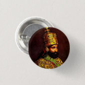 Haile Selassie Empire of Ethiopia Rastafari Button (Vorne & Hinten)