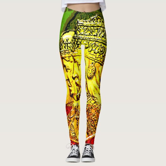Haile Selassie Empress Menen Rasta Leggings (Vorderseite)