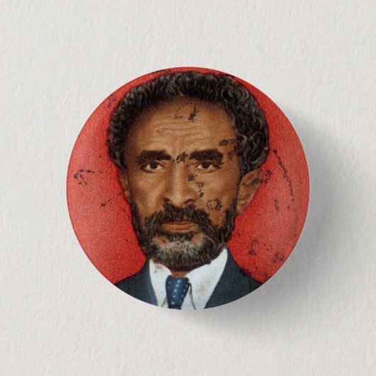 Haile Selassie Ethiopia Jah Rastafari Reggae Roots Button (Vorderseite)