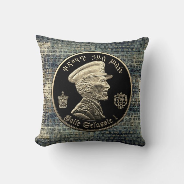 Haile Selassie - HIM - Jah Rastafari - Pillow Kissen (Vorderseite)