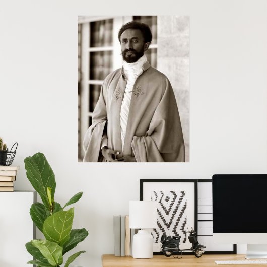 Haile Selassie - HIM - Rastafari - Wood Poster (Heimbüro)