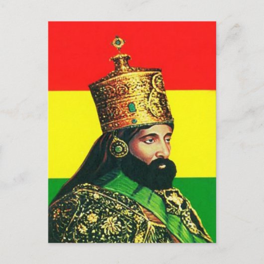 Haile Selassie I - HIM - Jah Rastafari - Postcard Postkarte (Vorderseite)