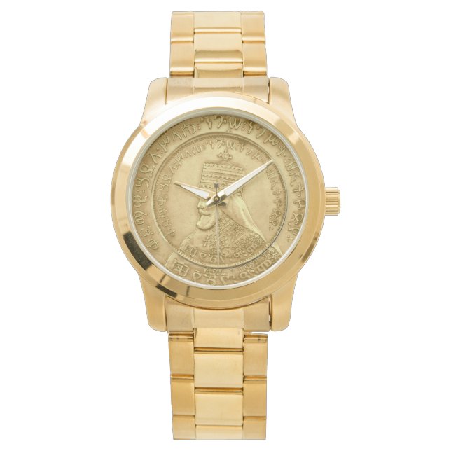 Haile Selassie I HIM Jah Rastafari Rasta Jah Bless Armbanduhr (Vorderseite)