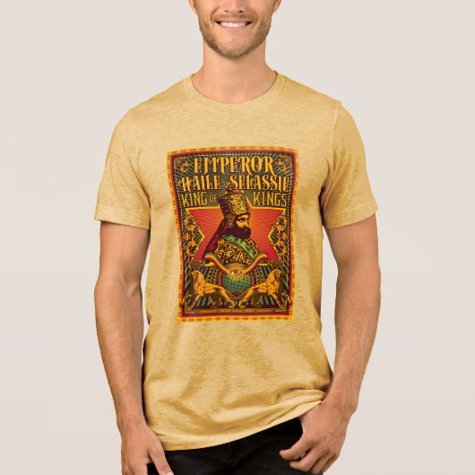 Haile Selassie I HIM Jah Rastafari Rasta Jah Bless Tri-Blend Shirt (Vorderseite)