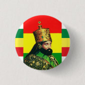 Haile Selassie I Jah Rastafari Rasta Reggae Roots Button (Vorderseite)