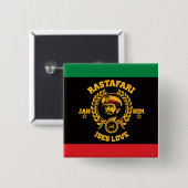 Haile Selassie I Jah Rastafari Reggae Rasta Button (Vorne & Hinten)