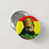 Haile Selassie I Jah Rastafari Reggae Rasta Button (Vorne & Hinten)