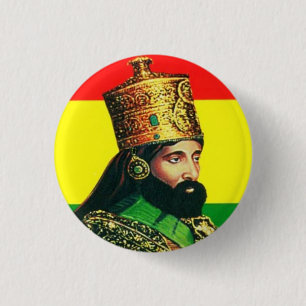 Haile Selassie I Jah Rastafari Reggae Rasta Button