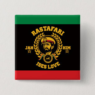 Haile Selassie I Jah Rastafari Reggae Rasta Knopf Button