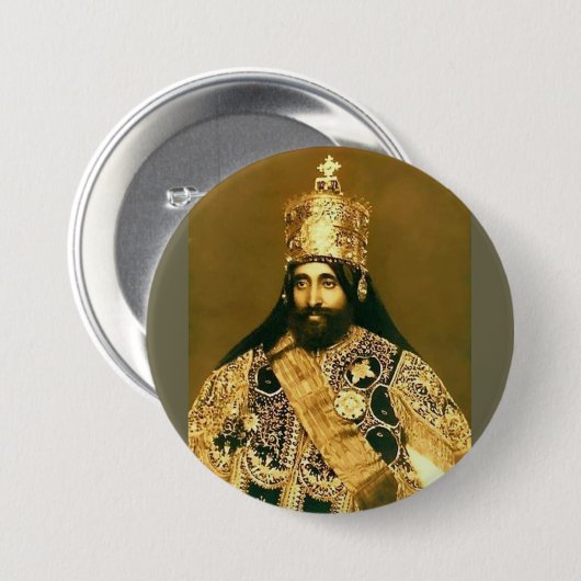 Haile selassie I Knopf Button (Vorne & Hinten)