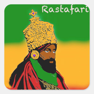Haile Selassie I, Rastafari-Aufkleber Quadratischer Aufkleber
