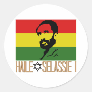 Haile Selassie I Runder Aufkleber