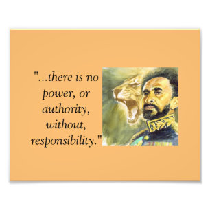 Haile Selassie I: Zitate: Wesentliches der Energie Fotodruck