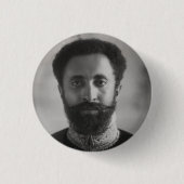 Haile Selassie - Jah - Messiah - Rastafari Button (Vorderseite)