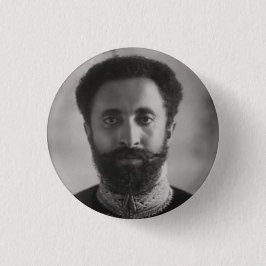 Haile Selassie - Jah - Messiah - Rastafari Button (Vorderseite)