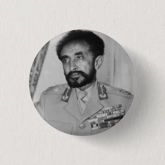 Haile Selassie - Jah - Messiah - Rastafari - Schal Button (Vorderseite)