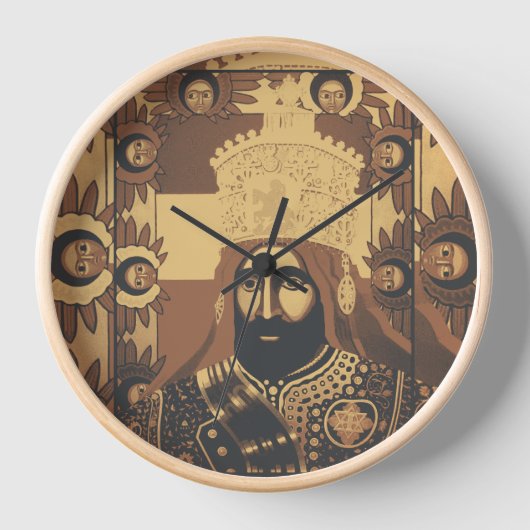 Haile Selassie Jah Rastafari Modern Art Clock Uhr (Vorderseite)