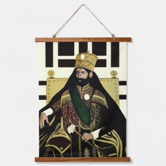 Haile Selassie Jah Rastafari Rasta Reggae Roots Wandteppich Mit Holzrahmen