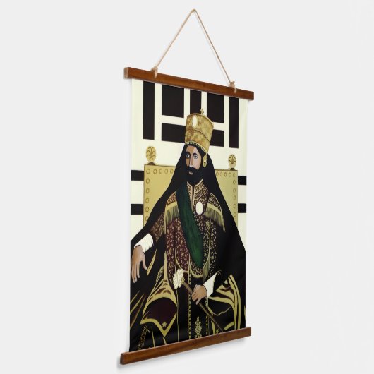 Haile Selassie Jah Rastafari Rasta Reggae Roots Wandteppich Mit Holzrahmen (Gewinkelt)