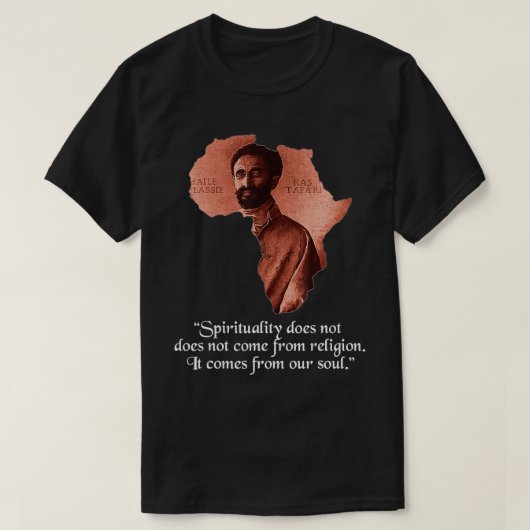 Haile Selassie Jah Rastafari Rastafarian T-Shirt (Design vorne)
