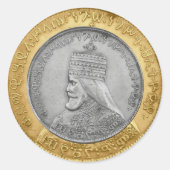 Haile Selassie Jah Rastafari Reggae Rasta Roots  Runder Aufkleber (Vorderseite)