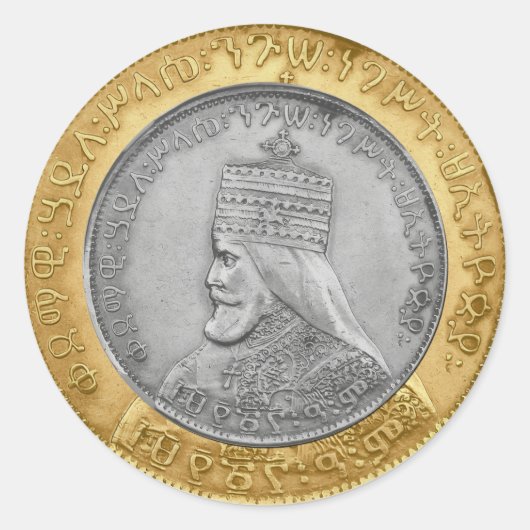 Haile Selassie Jah Rastafari Reggae Rasta Roots  Runder Aufkleber (Vorderseite)