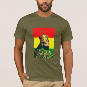 Haile Selassie Jah Rastafari Reggae Rasta Roots  T-Shirt