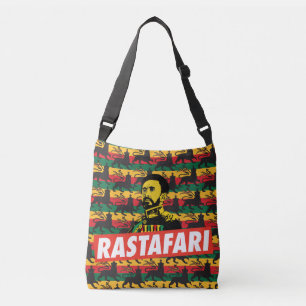 Haile Selassie - Jah Rastafari - Reggae Roots Bag Tragetaschen Mit Langen Trägern