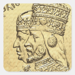Haile Selassie Kaiserin Menen Rasta Löwe von Judah Quadratischer Aufkleber