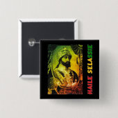 Haile Selassie Knopf Button (Vorne & Hinten)