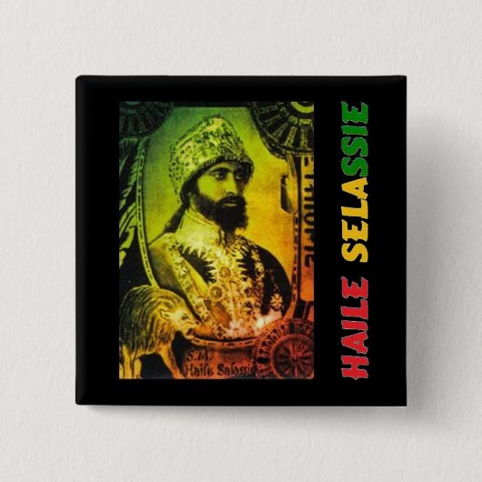 Haile Selassie Knopf Button (Vorderseite)