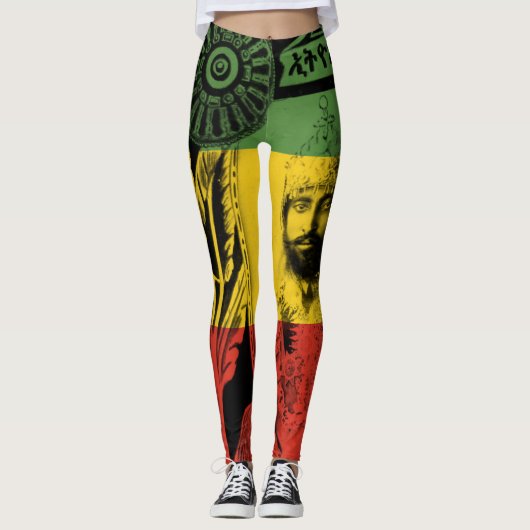Haile Selassie Leggings Lion of Judah Design (Vorderseite)