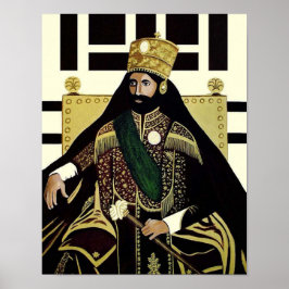 Haile Selassie Lion Rasta Solomon Jah Rastafari Poster