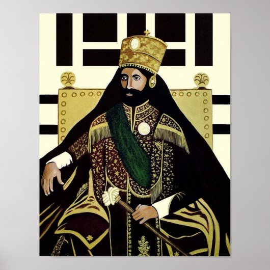 Haile Selassie Lion Rasta Solomon Jah Rastafari Poster (Vorne)