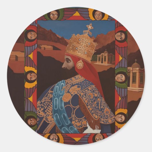 Haile Selassie Modern Art Jah Rastafari Roots Runder Aufkleber (Vorderseite)