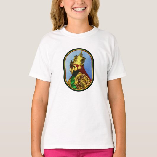 Haile Selassie Rasta Reggae Äthiopien Jamaika T-Shirt (Vorderseite)