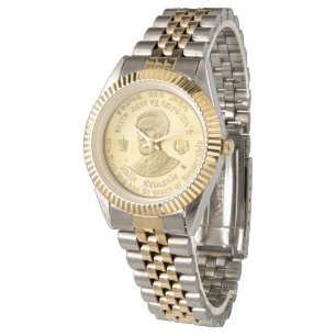 Haile Selassie - Rasta Reggae - Gold Watch Armbanduhr