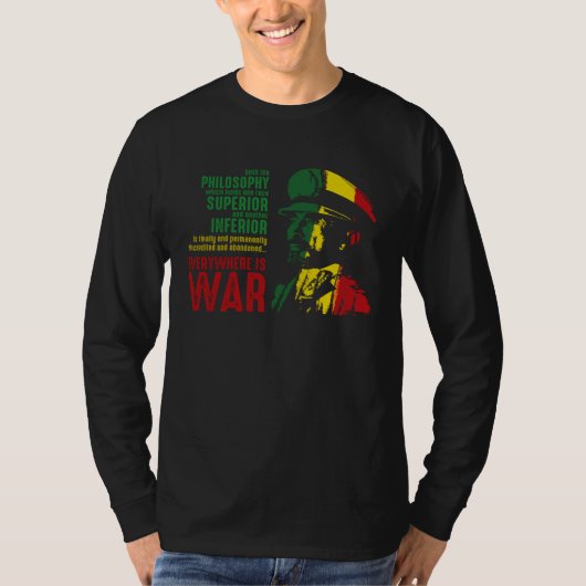 Haile Selassie Speech War Judah Lion Jah Bless Ra T-Shirt (Vorderseite)