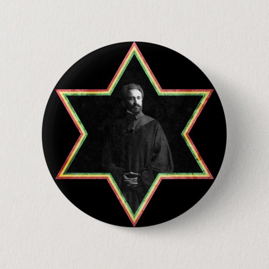 Haile Selassie Stern Davids Button (Vorderseite)