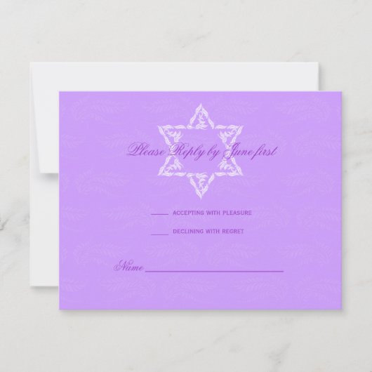 Hailey Bat Mitzvah Einladung mit Damask UAWG (Vorderseite)