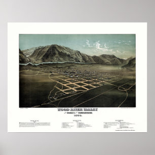 Hailey - hölzerner Fluss, panoramische Karte Poster