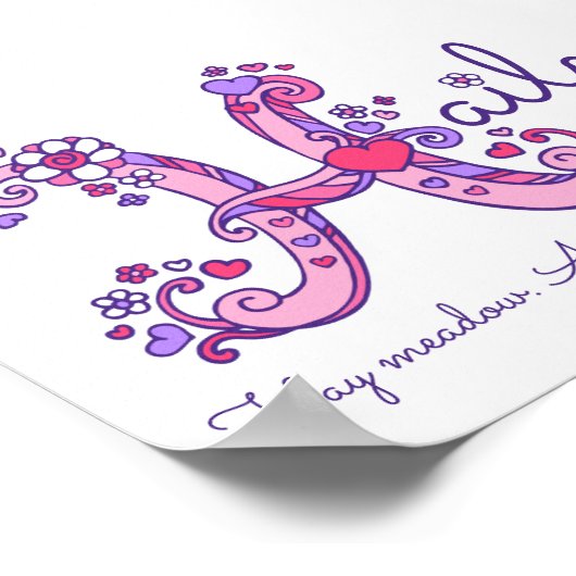 Hailey Initial H Doodle Herz Art Name bedeutet Poster (Ecke)