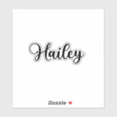 Hailey Name - Handgeschriebene Kalligrafie Aufkleber (Blatt)