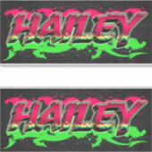 Hailey Vorname Name Graffiti Aufkleber Sticker (Vorderseite)