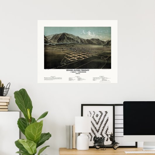 Hailey - Wood River, ID Panoramic Map - 1884 Poster (Heimbüro)