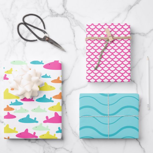 Haimuster Geschenkpapier Set (Vorderseite)