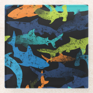 Haimuster, moderne Stadt Glasuntersetzer