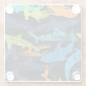 Haimuster, moderne Stadt Glasuntersetzer (Rückseite)