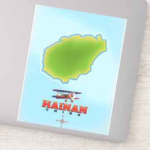 Hainan China Karte Aufkleber
