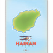 Hainan China Map Aufkleber (Vorderseite)